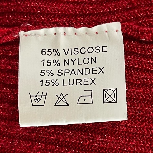 Belldini Large Y2K Cold Shoulder Beaded Rhinestone Ribbed Holiday Top Formal - Picture 9 of 11